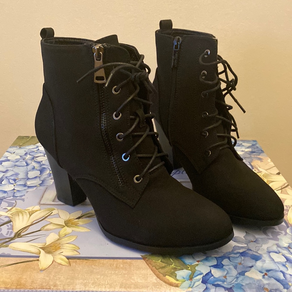 Black Heel Boot Suede